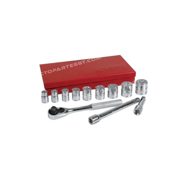 JUEGO 13 DADOS Y ACCESORIOS 3/8" 6 PUNTAS 52128