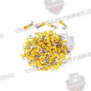 TERMINAL MACHO FORRADA AMARILLA CAL 10-12 BOLSA 100 PZS.